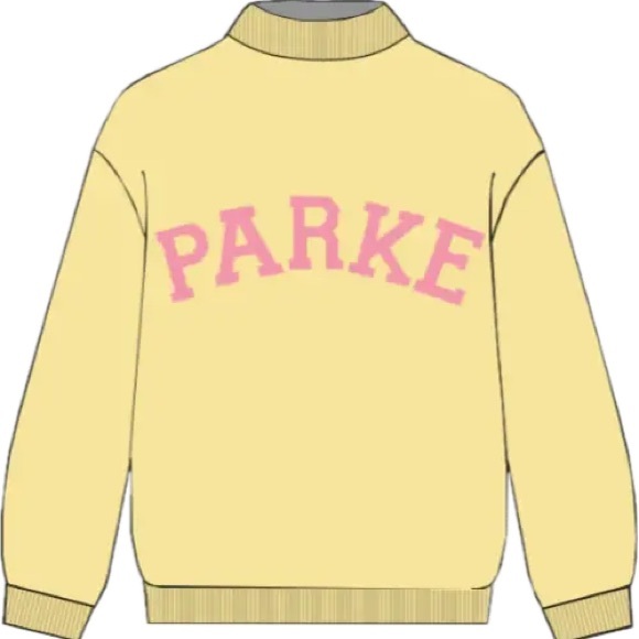PARKER Yellow Crewneck Sweatshirt with Pink Logo - Picture 3 of 7